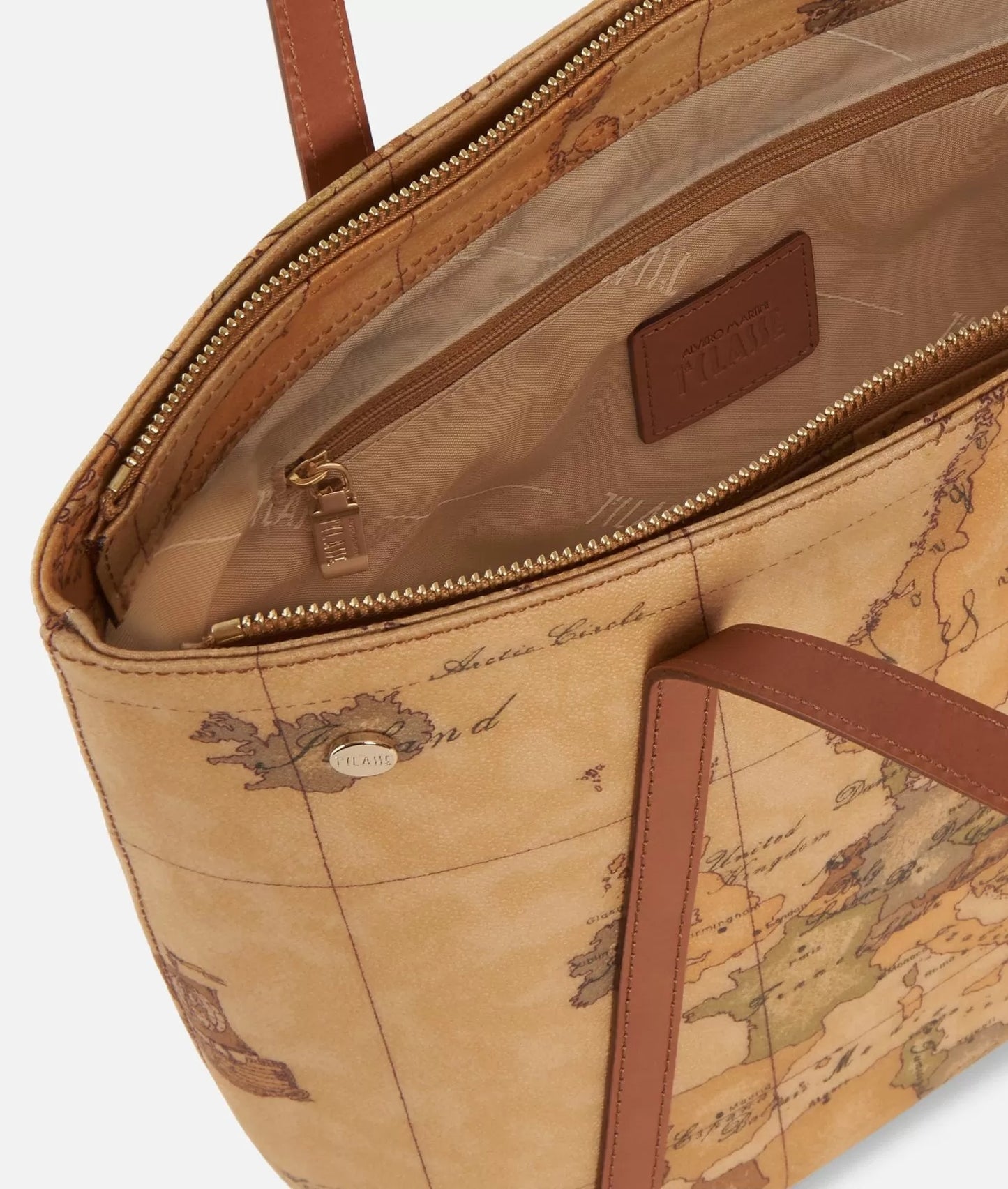 Art.C E010 6000 Geo Classic Shopping bag con borchiette media